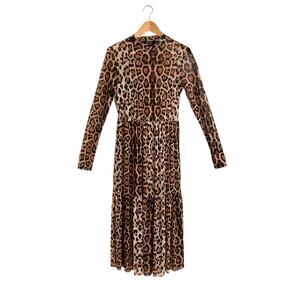 Dressed in LaLa More You Mesh Maxi Dress in Macro Leopard Sz Small NO SLIP